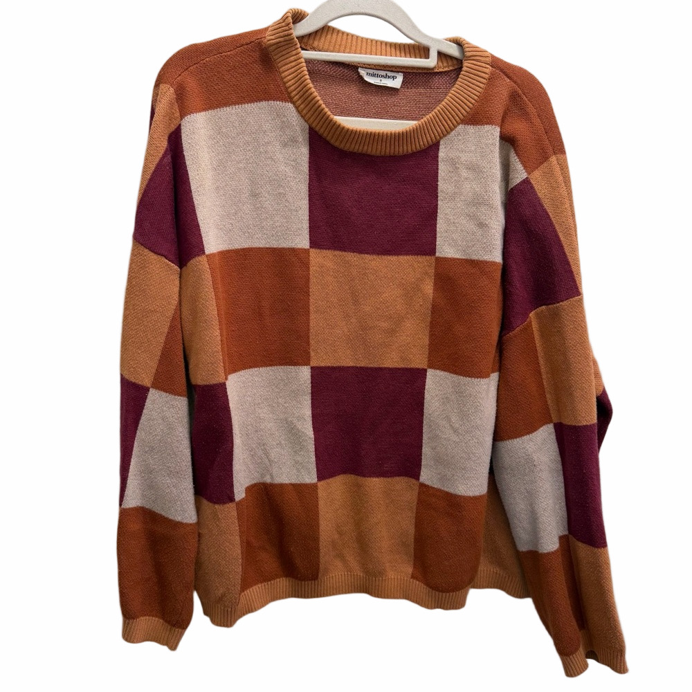 Mittoshop Red & Orange Colorblock Sweater Size Small